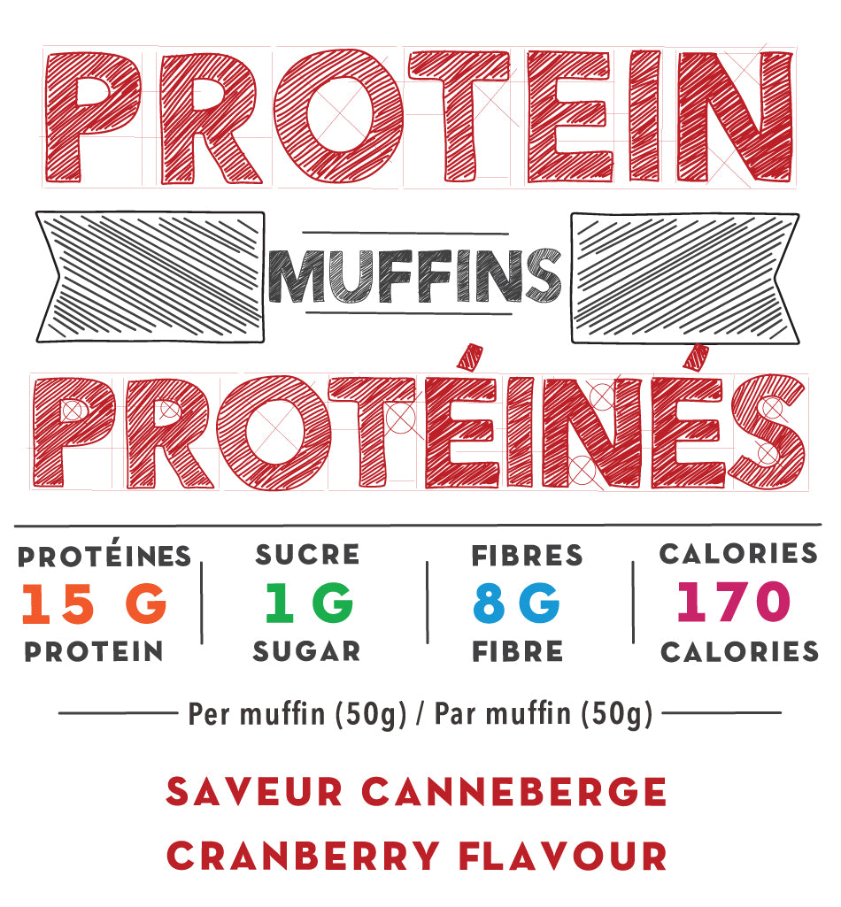 Muffins Protéinés aux Canneberges Protein Cranberry muffins Baked2Go