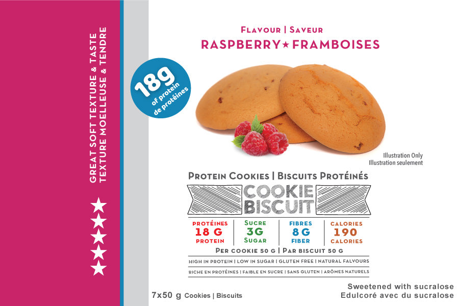Biscuits Protéinés aux Framboises Protein Raspberry cookies Baked2Go 